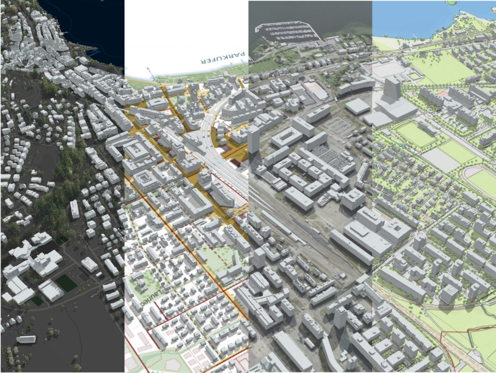 Zugriff auf öffentliche Karten und Pläne. LUUCY-Ansicht der verschiedenen Layer. 